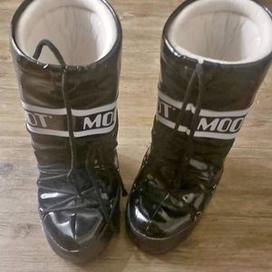 Vintage Y2k Tecnica Original Moon Boot EU 35/38 Patent Leather Black